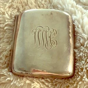 Vintage sterling silver cigarette case engraved